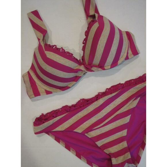 BECCA Other - Underwire Swimsuit Bikini Push Up Rebecca Virtue RASPBERRY LACE  L